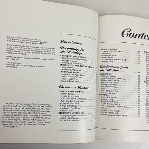 1981 Southern Living Christmas Book Hardcover Decorate Gift Recipes & More - Picture 4 of 16